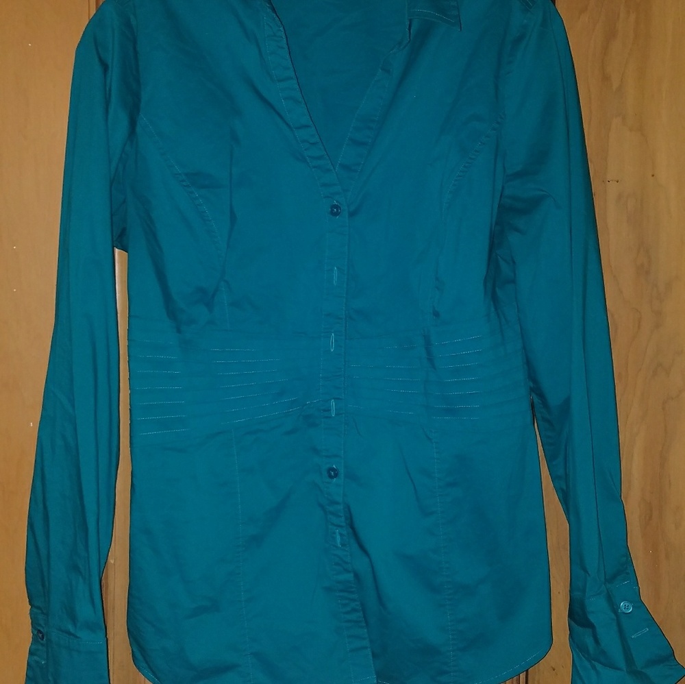 Torquise button down blouse
